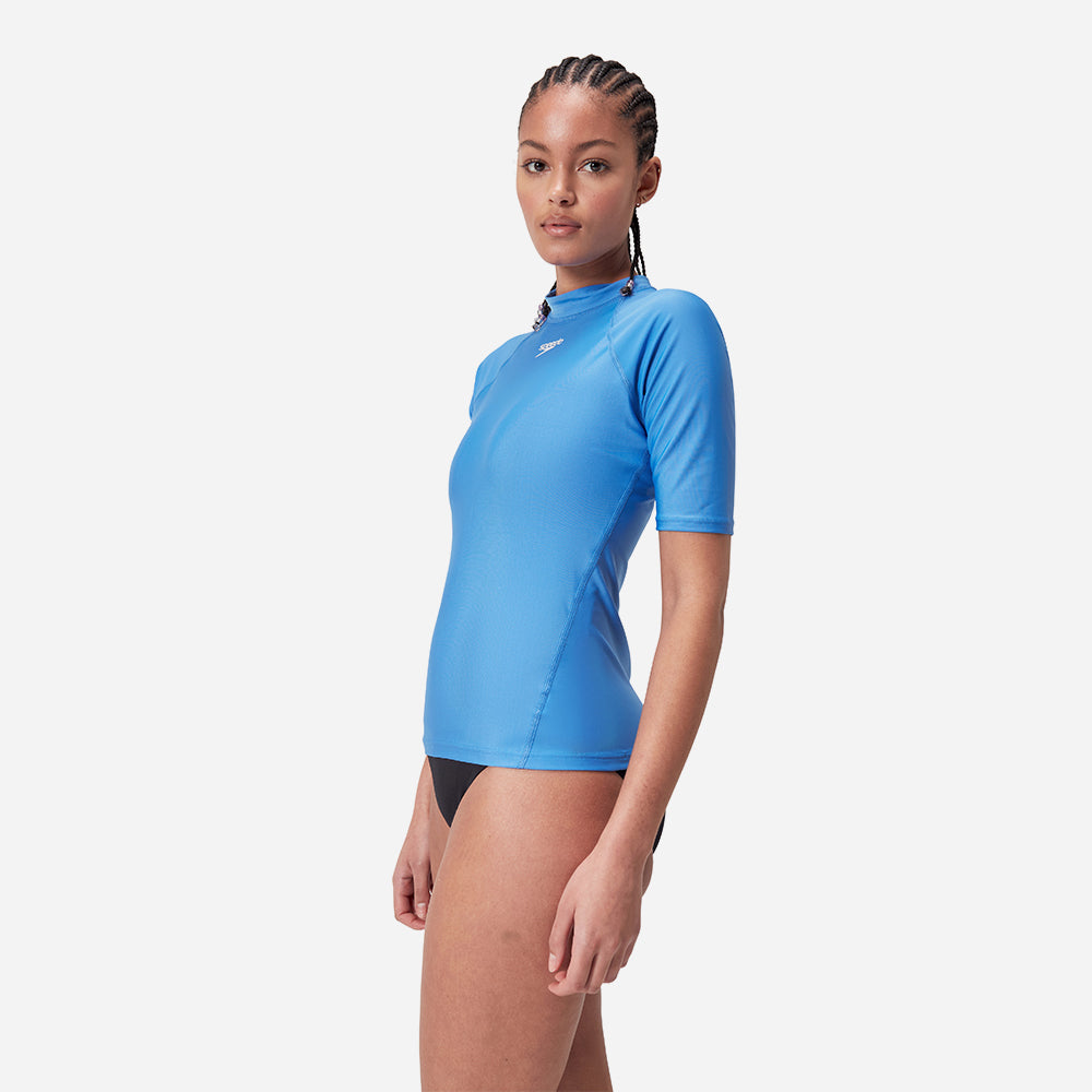 Áo Bơi Chống Nắng Nữ Speedo Essential Sun Protection - Xanh Dương - Supersports Vietnam