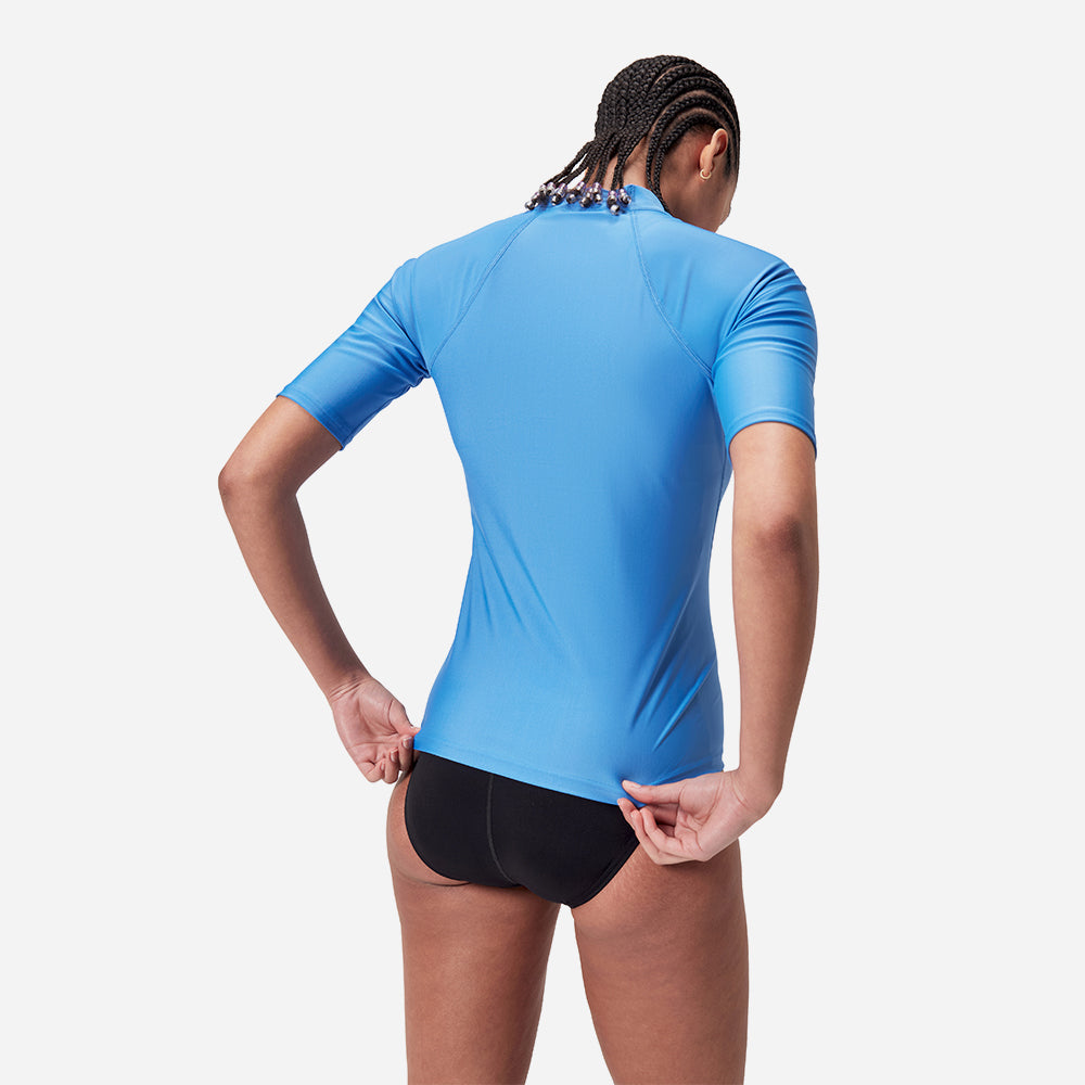 Áo Bơi Chống Nắng Nữ Speedo Essential Sun Protection - Xanh Dương - Supersports Vietnam