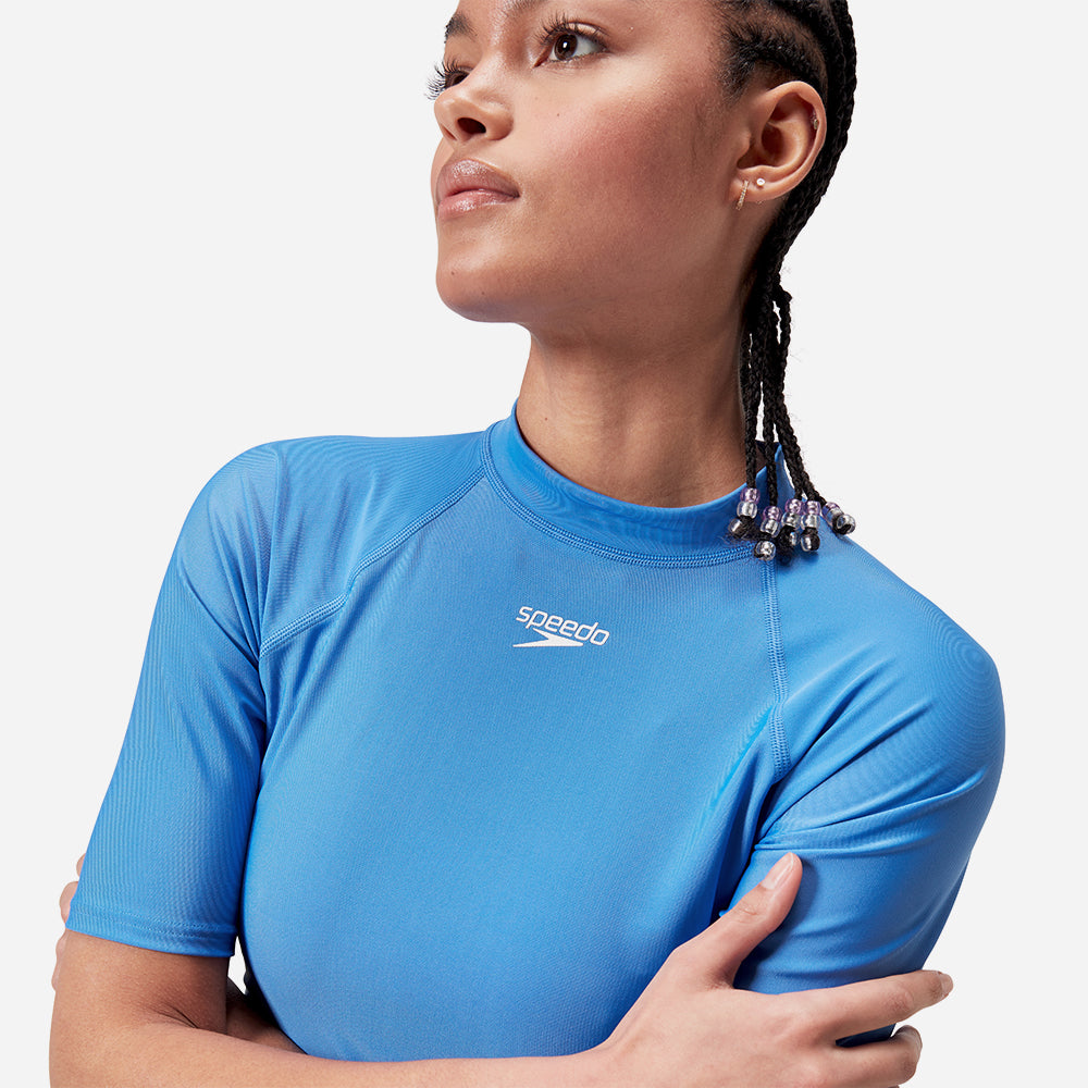 Áo Bơi Chống Nắng Nữ Speedo Essential Sun Protection - Xanh Dương - Supersports Vietnam