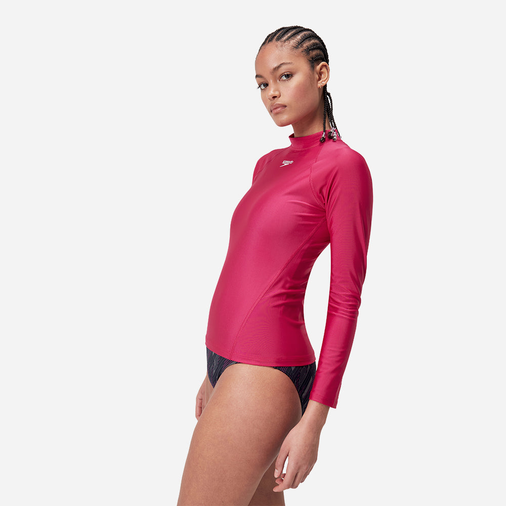 Áo Bơi Chống Nắng Nữ Speedo Essential Sun Protection - Hồng - Supersports Vietnam