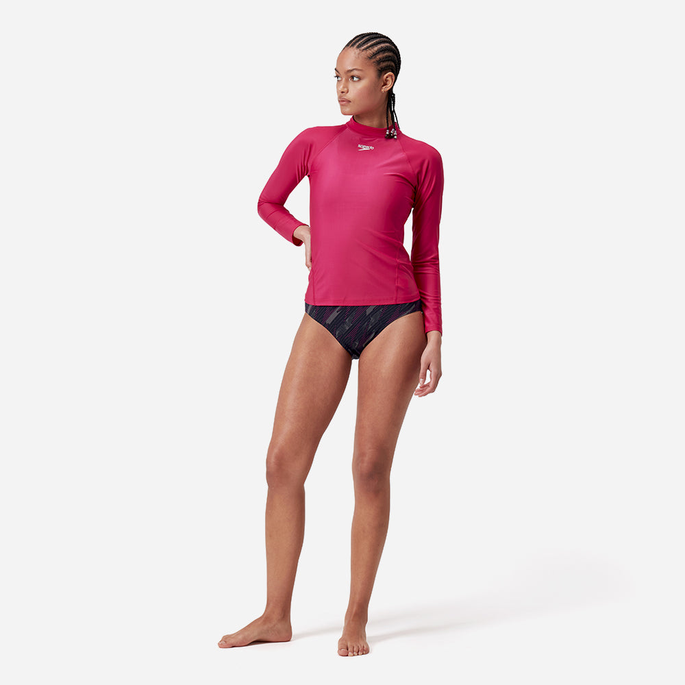 Áo Bơi Chống Nắng Nữ Speedo Essential Sun Protection - Hồng - Supersports Vietnam
