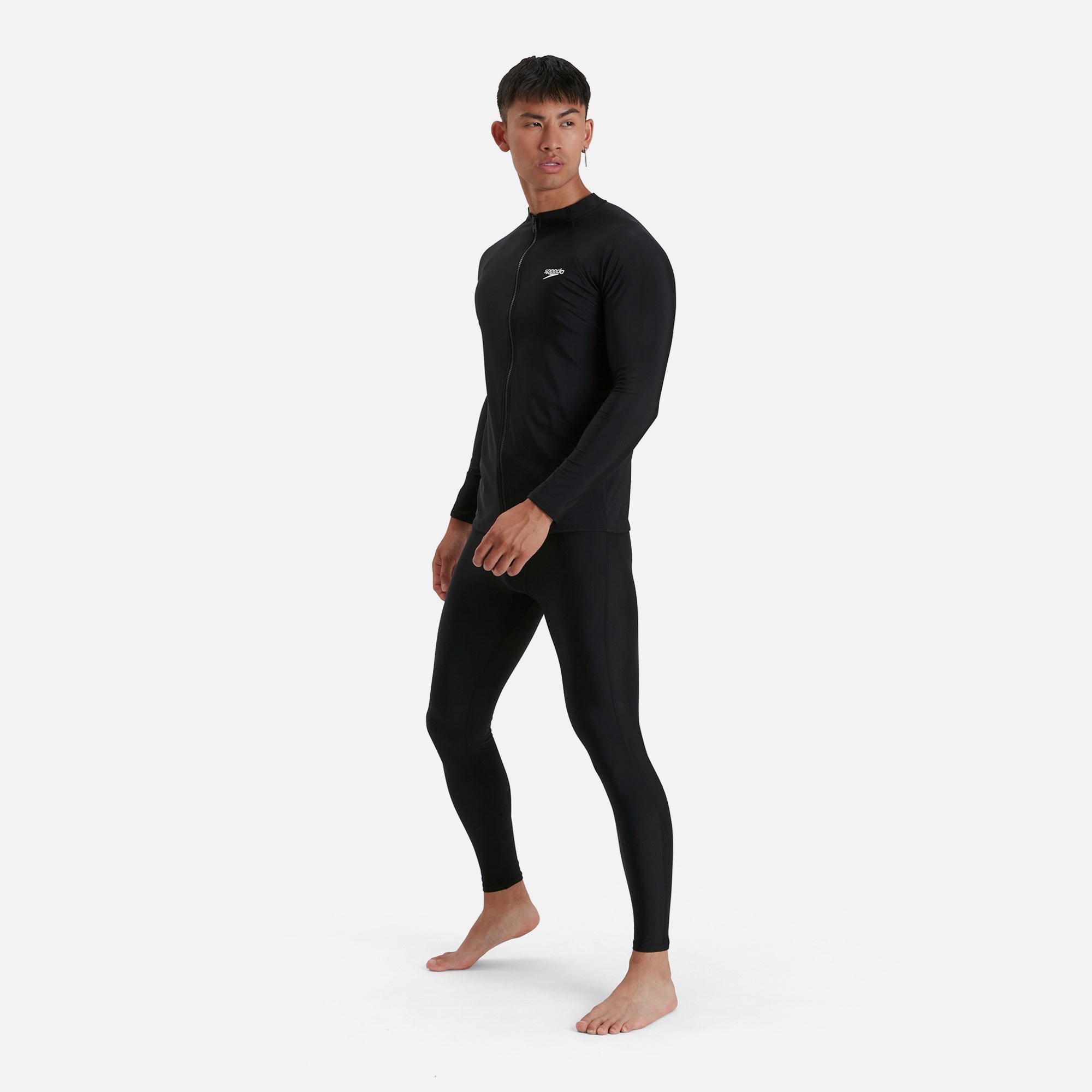 Áo Bơi Chống Nắng Tay Dài Nam Speedo Essentials - Đen - Supersports Vietnam