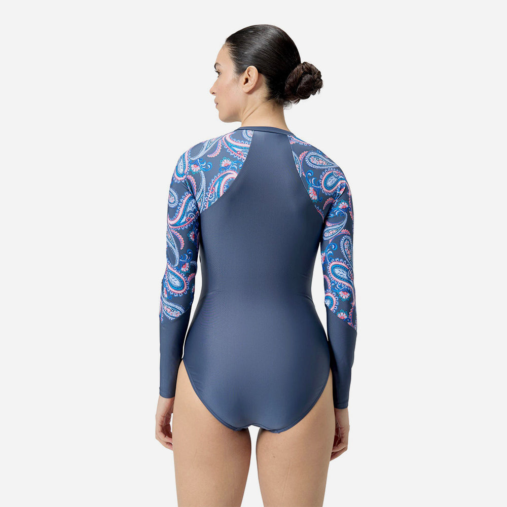 Bộ Đồ Bơi Chống Nắng Nữ Speedo Printed Panel - Xanh Dương - Supersports Vietnam