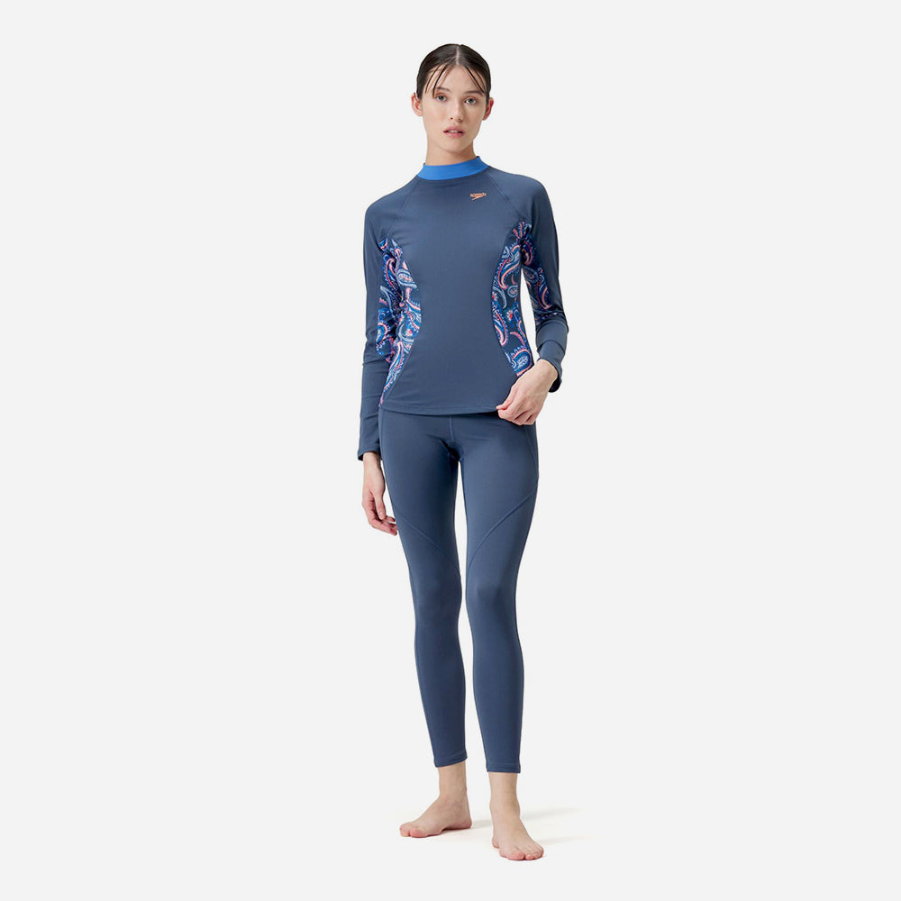 Áo Bơi Chống Nắng Nữ Speedo Printed Splice - Xanh Dương - Supersports Vietnam