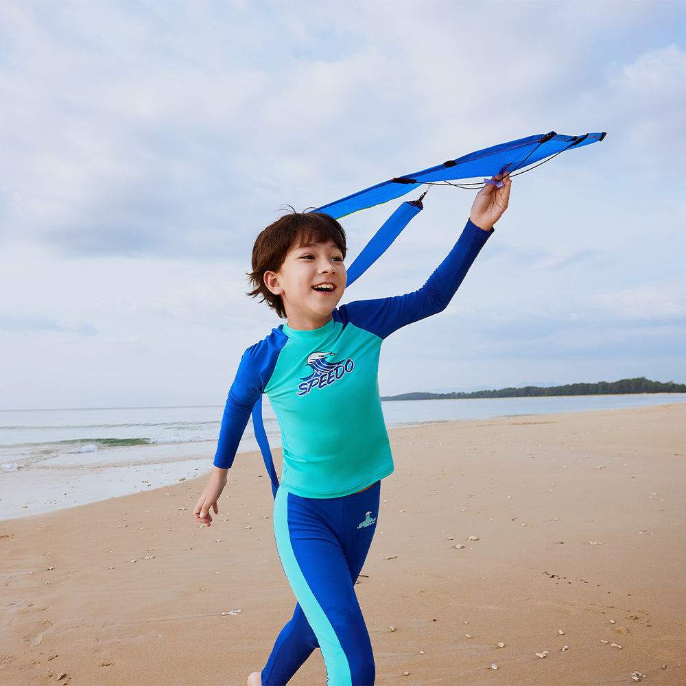 Áo Bơi Chống Nắng Bé Trai Speedo Splash & Learn Logo - Xanh Dương - Supersports Vietnam