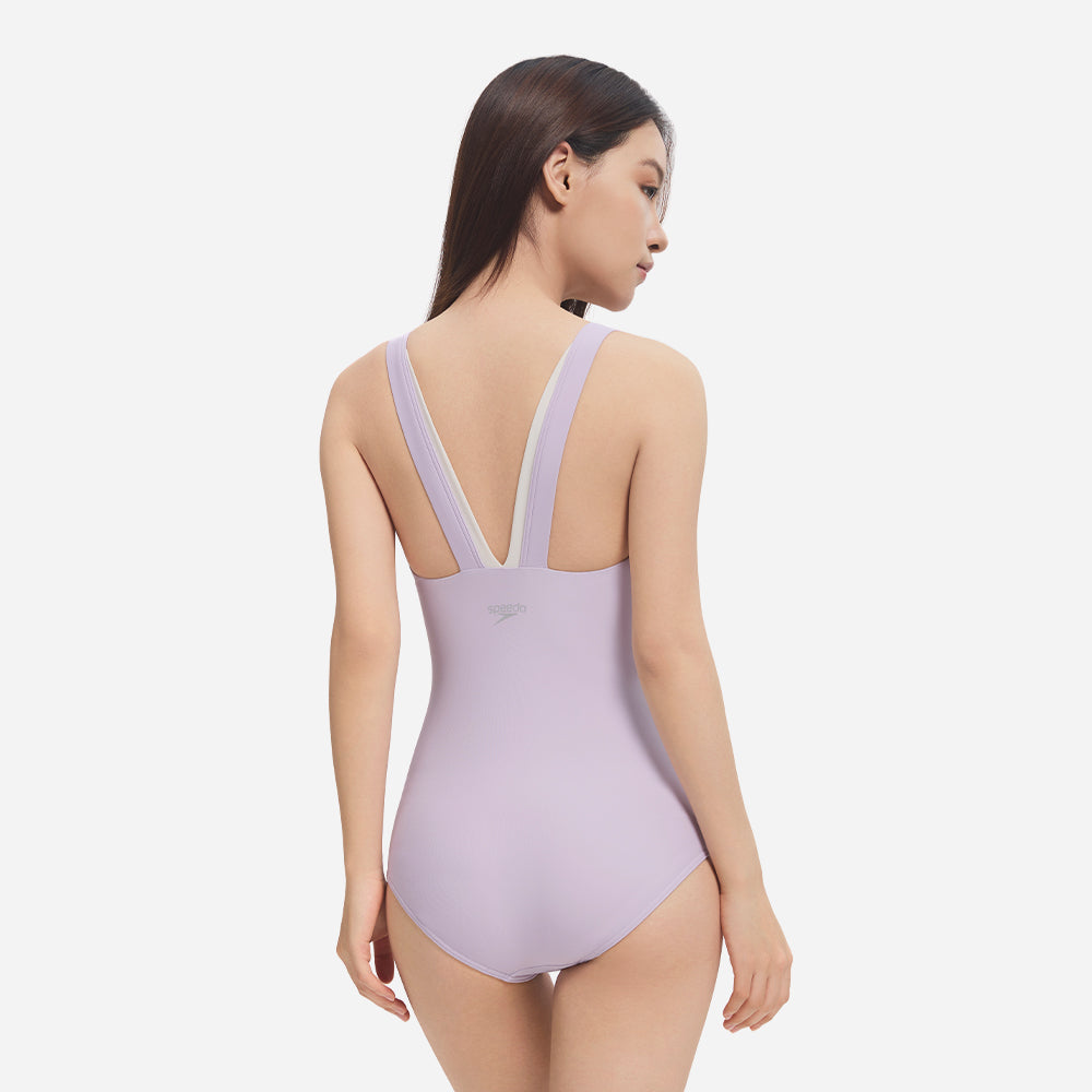 Đồ Bơi Một Mảnh Nữ Speedo Female Story Shaping Double Stripe - Tím - Supersports Vietnam