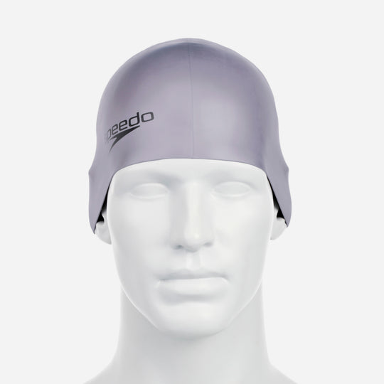 Nón Bơi Người Lớn Speedo Plain Moulded Silicone - Xám