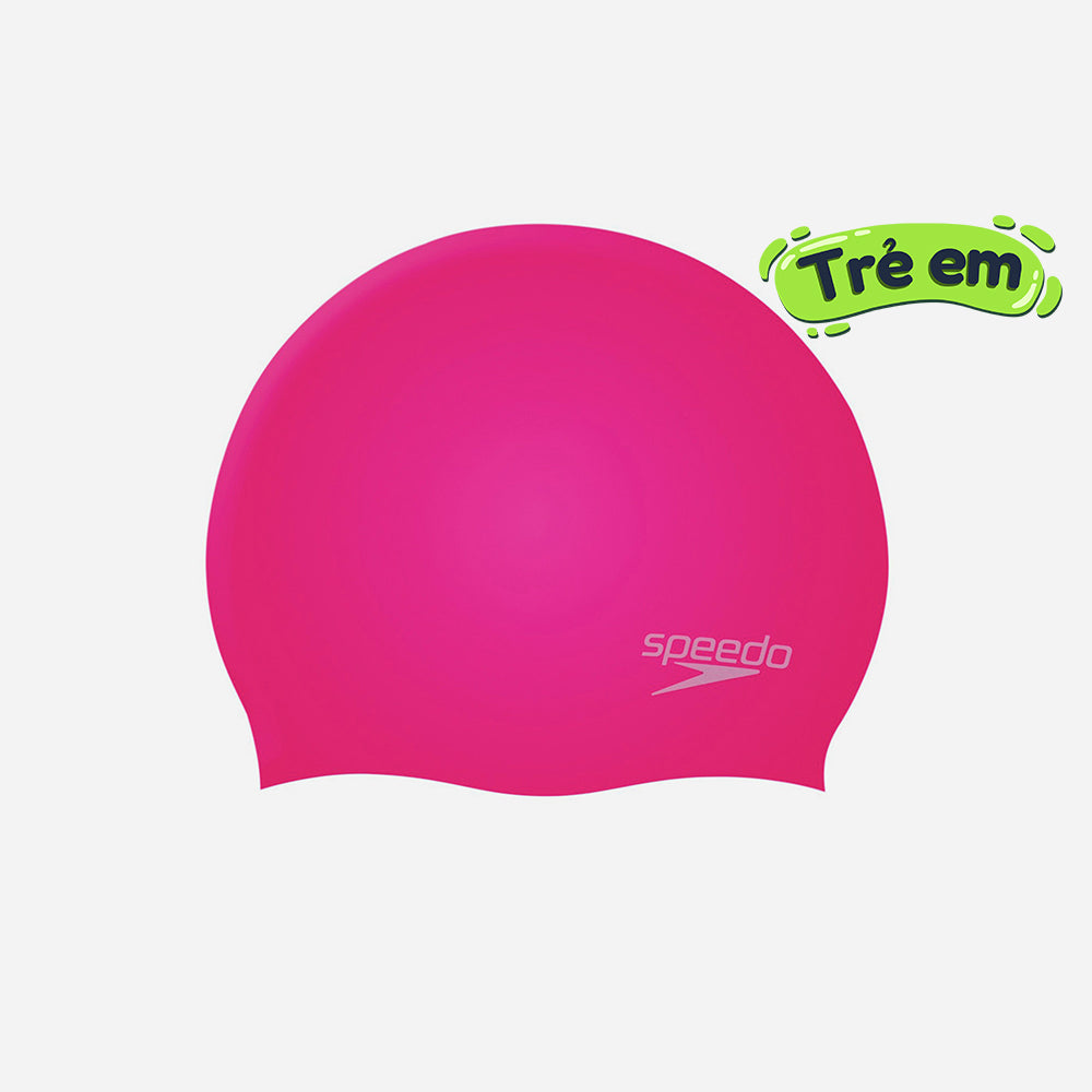 Nón Bơi Trẻ Em Speedo Plain Moulded Silicone - Hồng - Supersports Vietnam