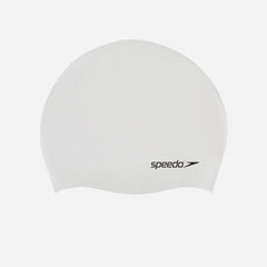 Nón Bơi Người Lớn Speedo Plain Flat Silicone Cap - Trắng - Supersports Vietnam