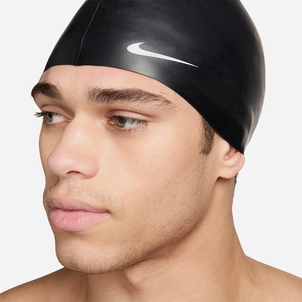 Nón Bơi Người Lớn Nike Swim Solid Silicone - Đen - Supersports Vietnam