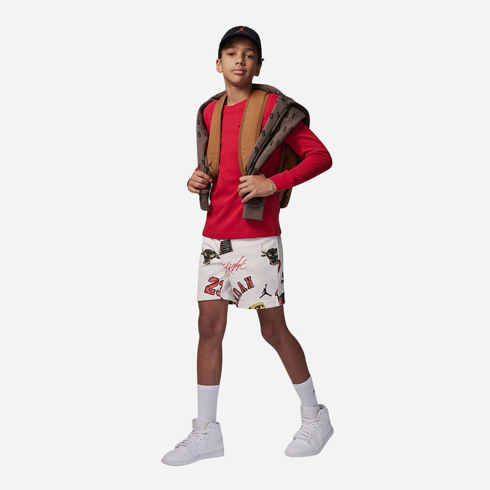 Quần Ngắn Bé Trai Jordan Mj Essentials Ft Aop - Trắng - Supersports Vietnam