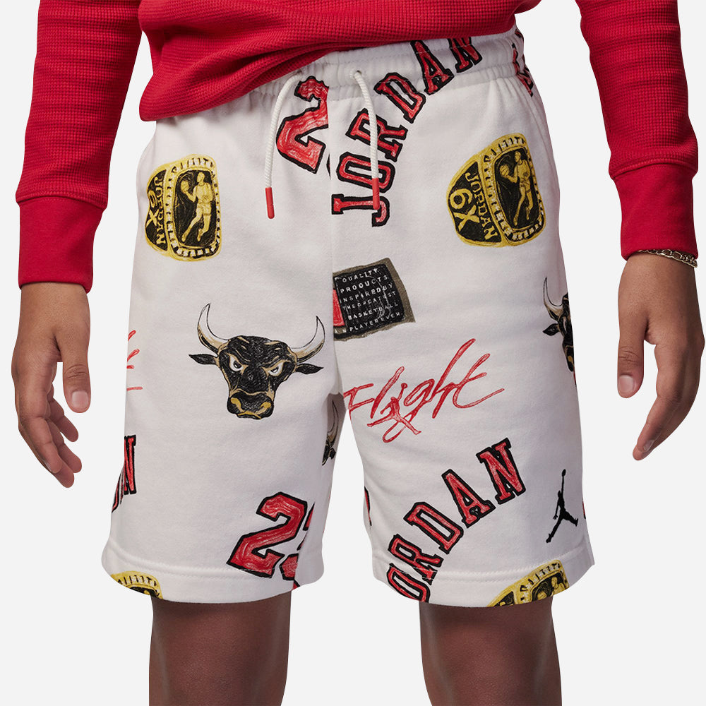 Quần Ngắn Bé Trai Jordan Mj Essentials Ft Aop - Trắng - Supersports Vietnam