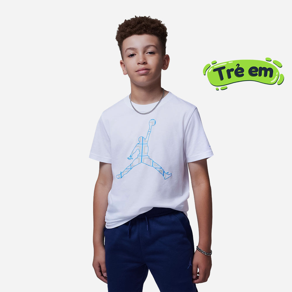 Áo Thun Bé Trai Jordan Jm Plaid Print Short Sleeve - Trắng - Supersports Vietnam