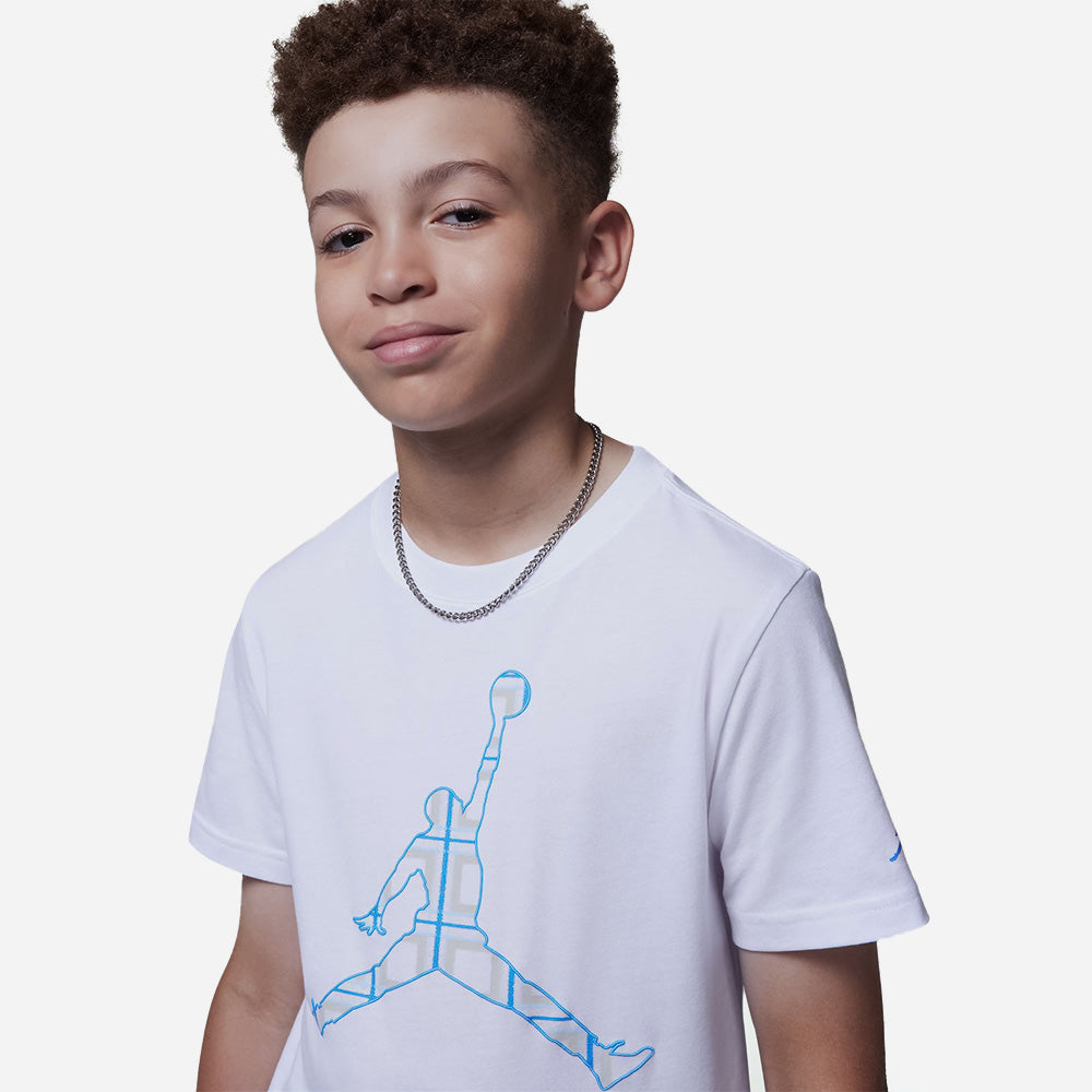 Áo Thun Bé Trai Jordan Jm Plaid Print Short Sleeve - Trắng - Supersports Vietnam