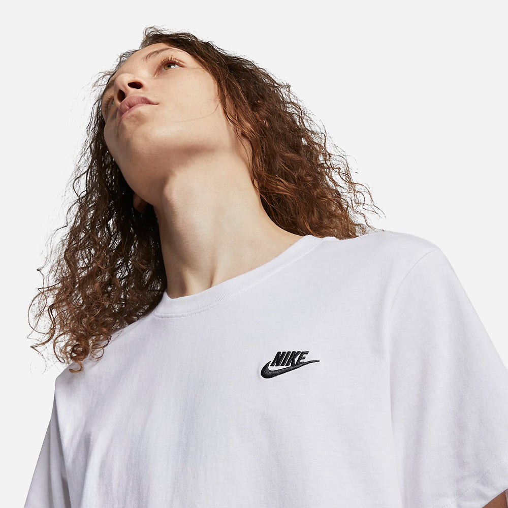 Áo Thun Nam Nike Club Essential Embroidered - Trắng - Supersports Vietnam