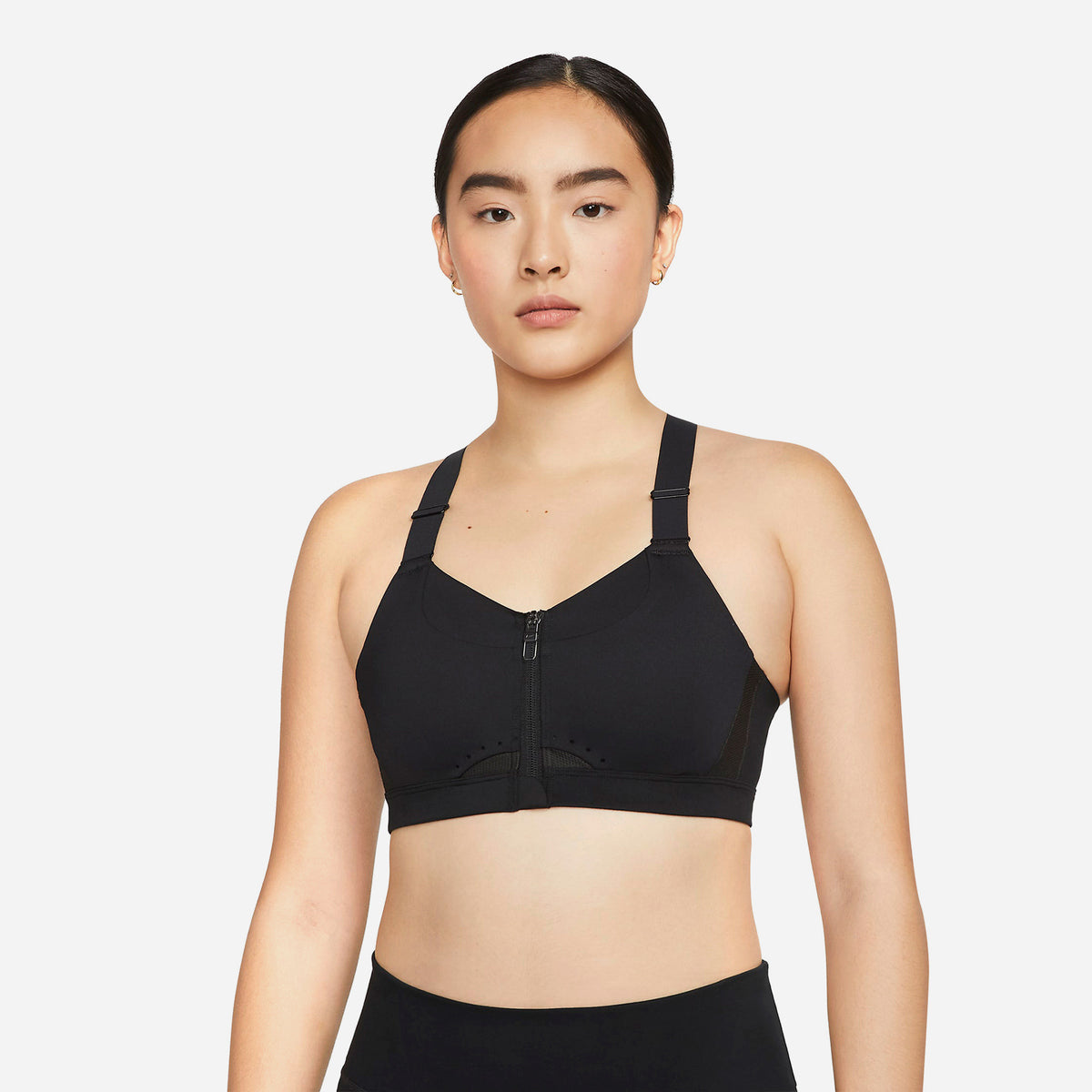 Áo Ngực Thể Thao Nữ Nike Alpha Zip-Front - Đen