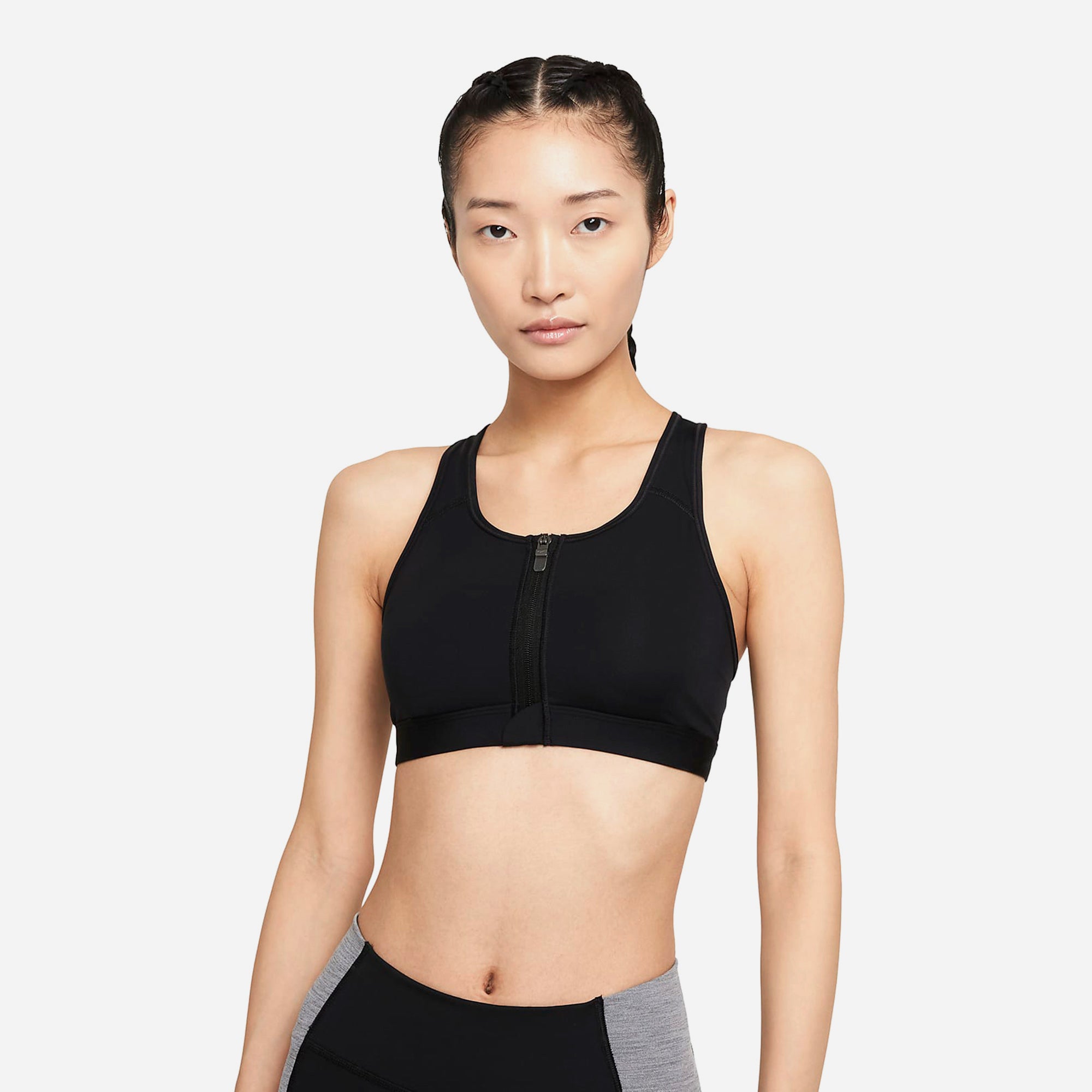 Áo Tập Nữ Nike Swoosh Medium-Support Padded Zip-Front - Đen - Supersports Vietnam