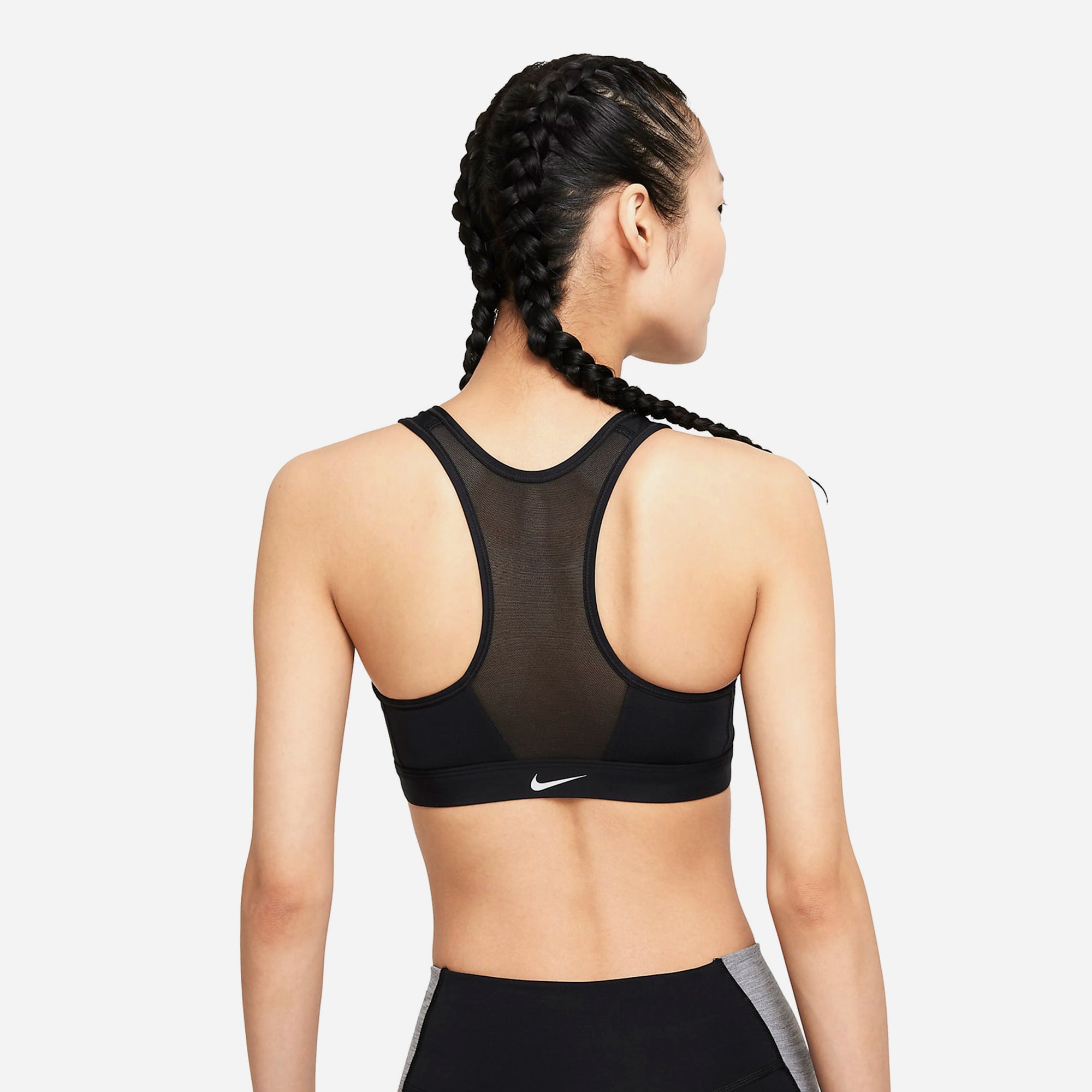 Áo Tập Nữ Nike Swoosh Medium-Support Padded Zip-Front - Đen - Supersports Vietnam