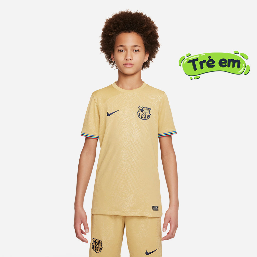 Áo Đá Bóng Bé Trai Nike Fc Barcelona Sân Khách 2022/23 - Vàng - Supersports Vietnam