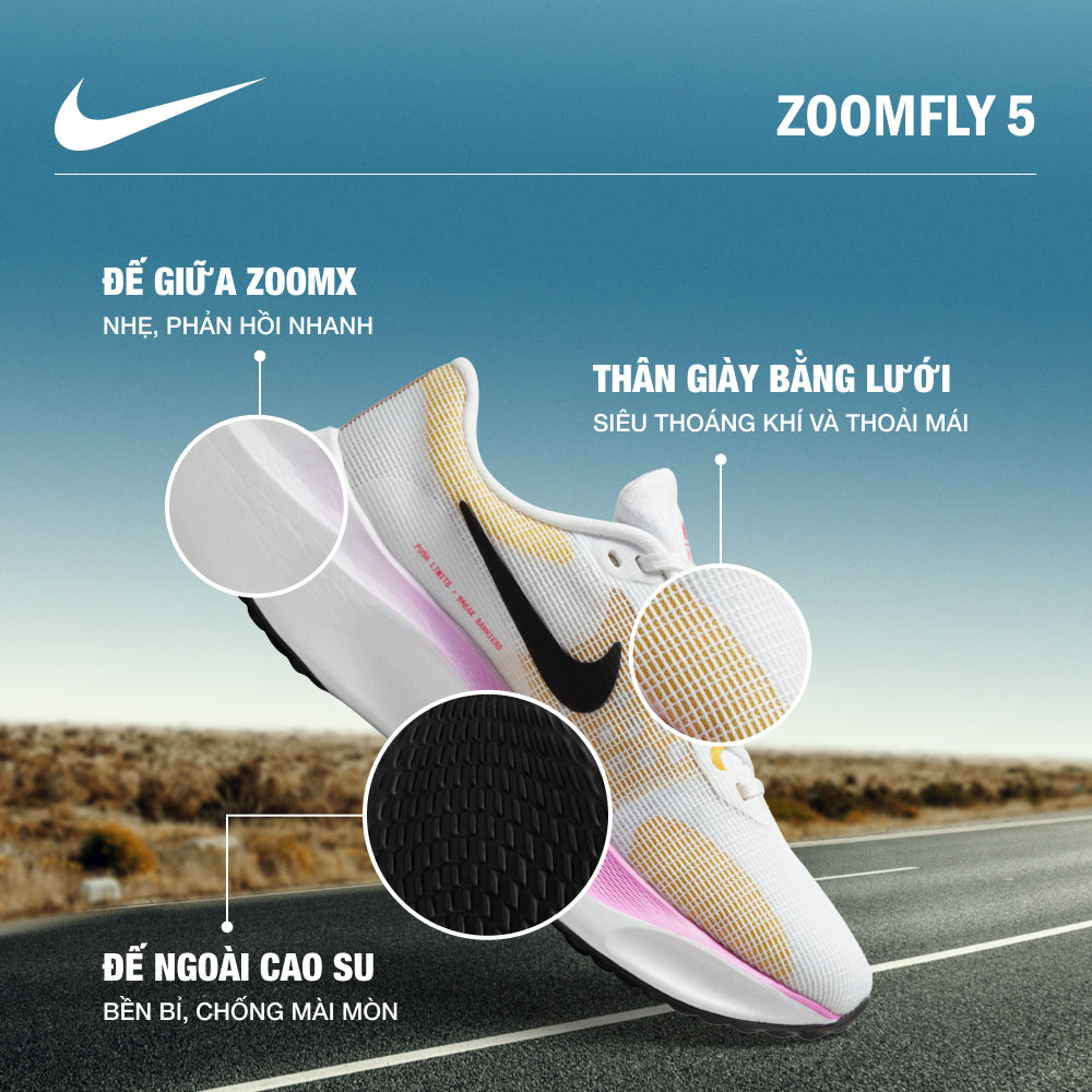 Giày Chạy Bộ Nữ Nike Zoom Fly 5 - Trắng - Supersports Vietnam