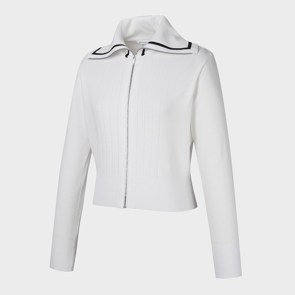 Áo Khoác Golf Nữ Descente Wide Collar Cardigan - Trắng - Supersports Vietnam