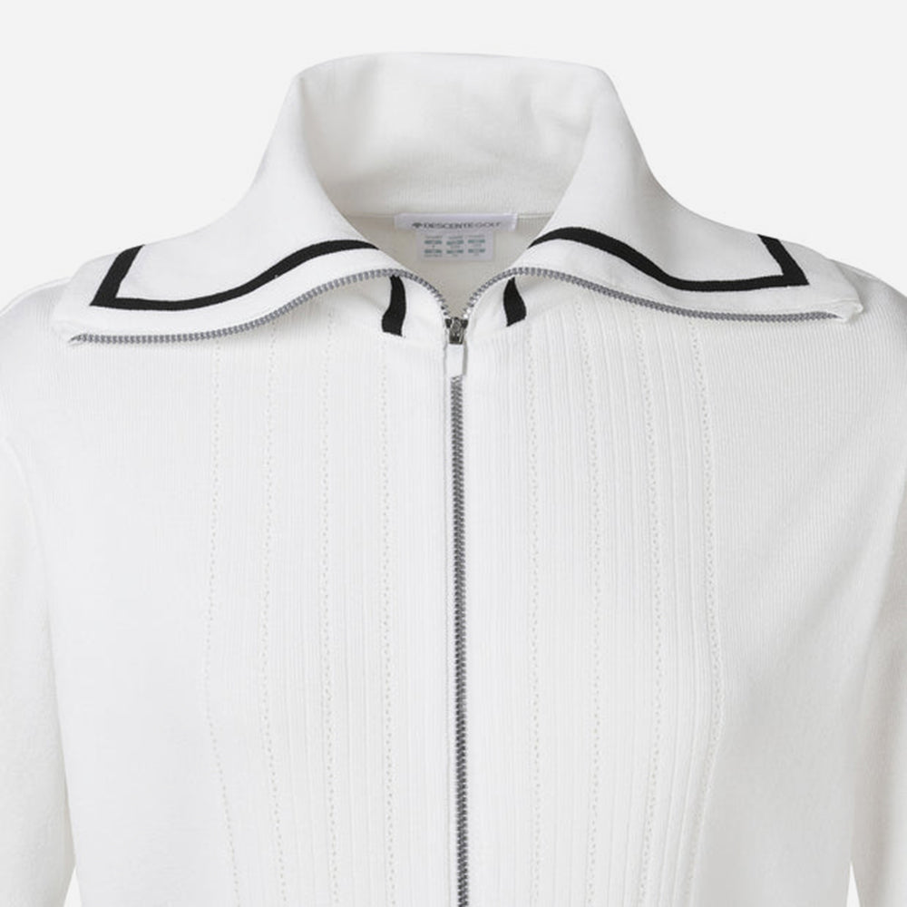 Áo Khoác Golf Nữ Descente Wide Collar Cardigan - Trắng - Supersports Vietnam