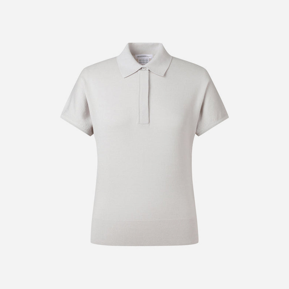 Áo Đánh Golf Nữ Descente Sleeve Knit - Be - Supersports Vietnam