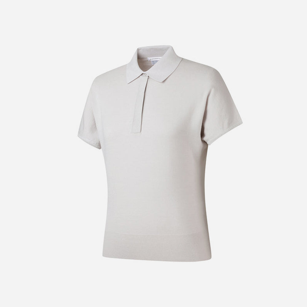 Áo Đánh Golf Nữ Descente Sleeve Knit - Be - Supersports Vietnam