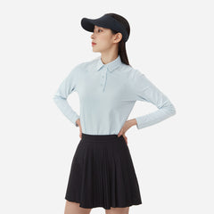 Áo Tay Dài Nữ Descente Thun Woven Hybrid - Xanh Dương - Supersports Vietnam