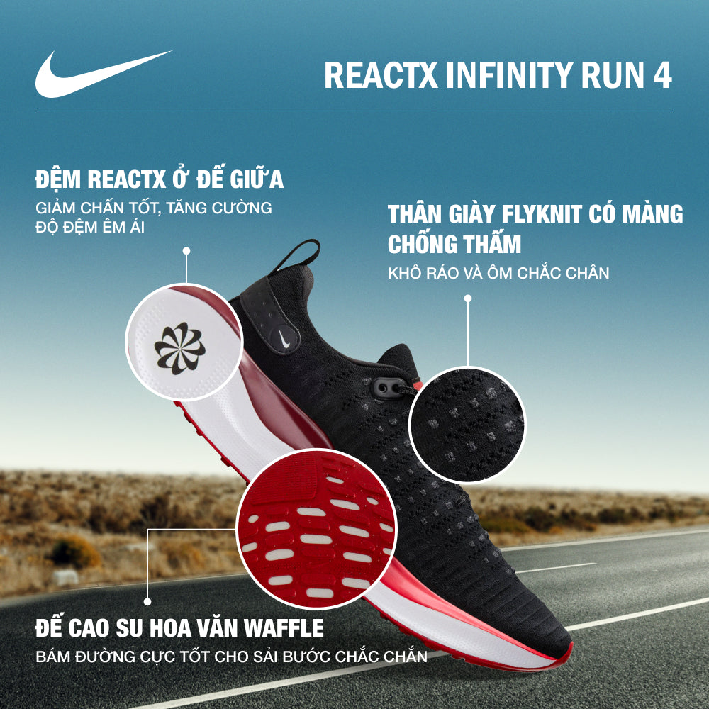 Giày Chạy Bộ Nam Nike Reactx Infinity Run 4 - Đen - Supersports Vietnam