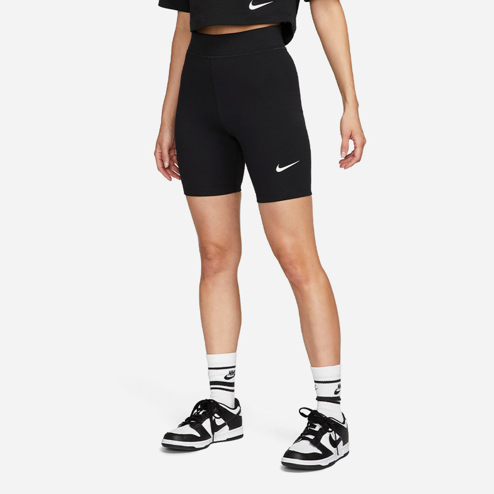 Quần Ngắn Thời Trang Nữ Nike Sportswear Classics High-Waisted 8" Biker - Đen - Supersports Vietnam