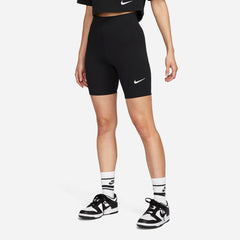 Quần Ngắn Thời Trang Nữ Nike Sportswear Classics High-Waisted 8" Biker - Đen - Supersports Vietnam