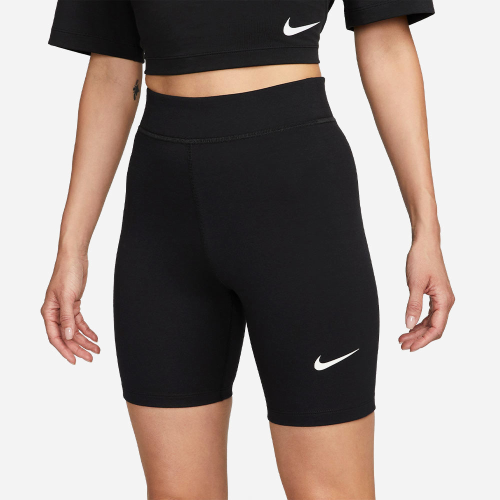 Quần Ngắn Thời Trang Nữ Nike Sportswear Classics High-Waisted 8" Biker - Đen - Supersports Vietnam