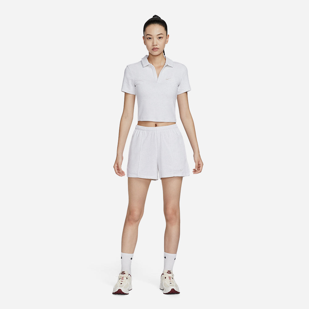 Áo Polo Nữ Nike Sportswear Essential Short-Sleeve Cropped - Trắng - Supersports Vietnam