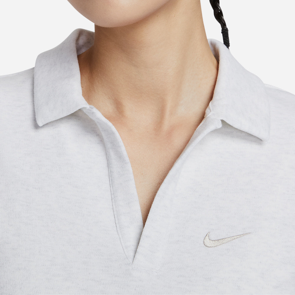 Áo Polo Nữ Nike Sportswear Essential Short-Sleeve Cropped - Trắng - Supersports Vietnam