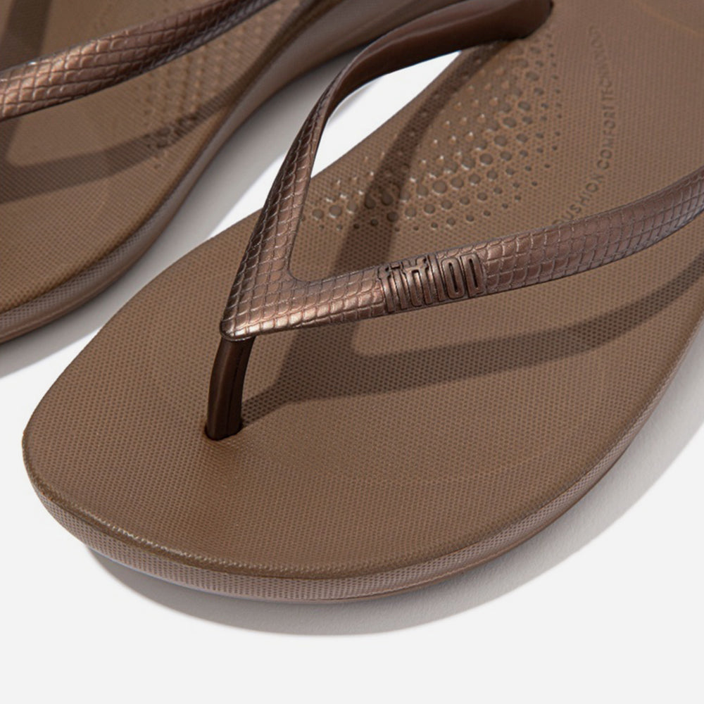 Dép Xỏ Ngón Nữ Fitflop Iqushion Ergonomic - Nâu - Supersports Vietnam