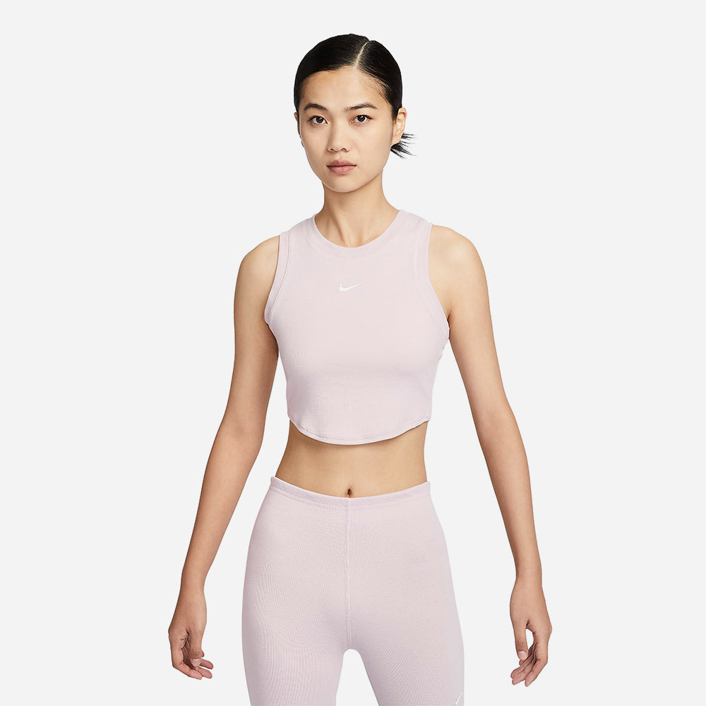 Áo Ba Lỗ Nữ Nike Essential Ribbed - Hồng - Supersports Vietnam