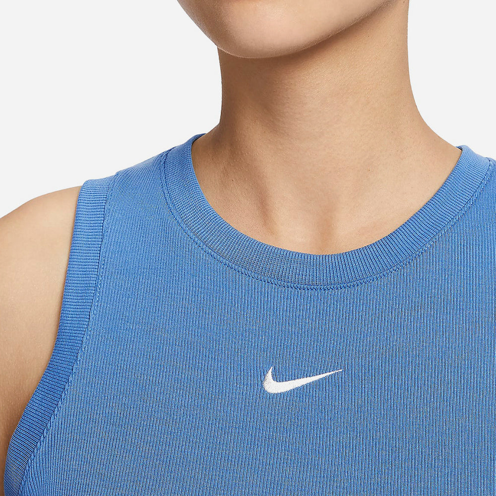 Áo Ba Lỗ Nữ Nike Essential Ribbed - Xanh Dương - Supersports Vietnam