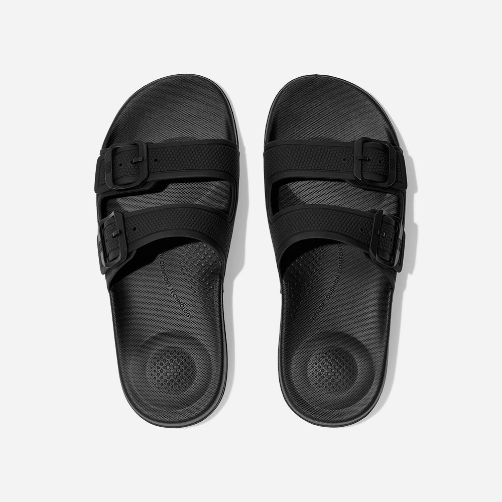 Dép Nữ Fitflop Iqushion Two-Bar Buckle - Đen - Supersports Vietnam