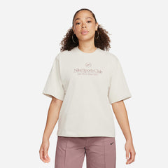 Áo Thun Nữ Nike Boxy Campus - Be - Supersports Vietnam