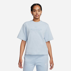 Áo Thun Nữ Nike Boxy Campus - Xanh Dương - Supersports Vietnam