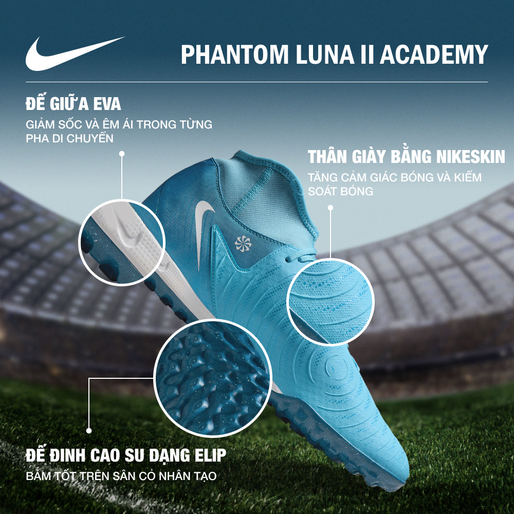 Giày Đá Bóng Dành Cho Sân Cỏ Nhân Tạo Nam Nike Phantom Luna Ii Academy - Xanh Dương - Supersports Vietnam