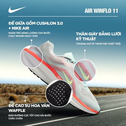 Giày Chạy Bộ Nam Nike Air Winflo 11 - Xanh Dương