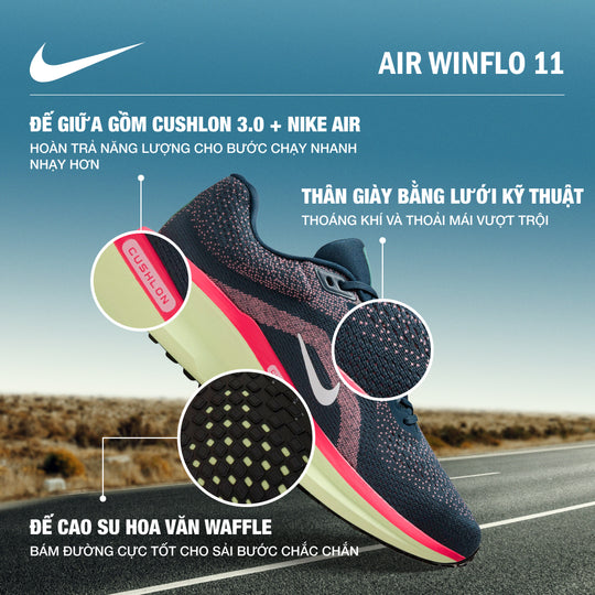 Giày Chạy Bộ Nam Nike Air Winflo 11 - Xanh Navy