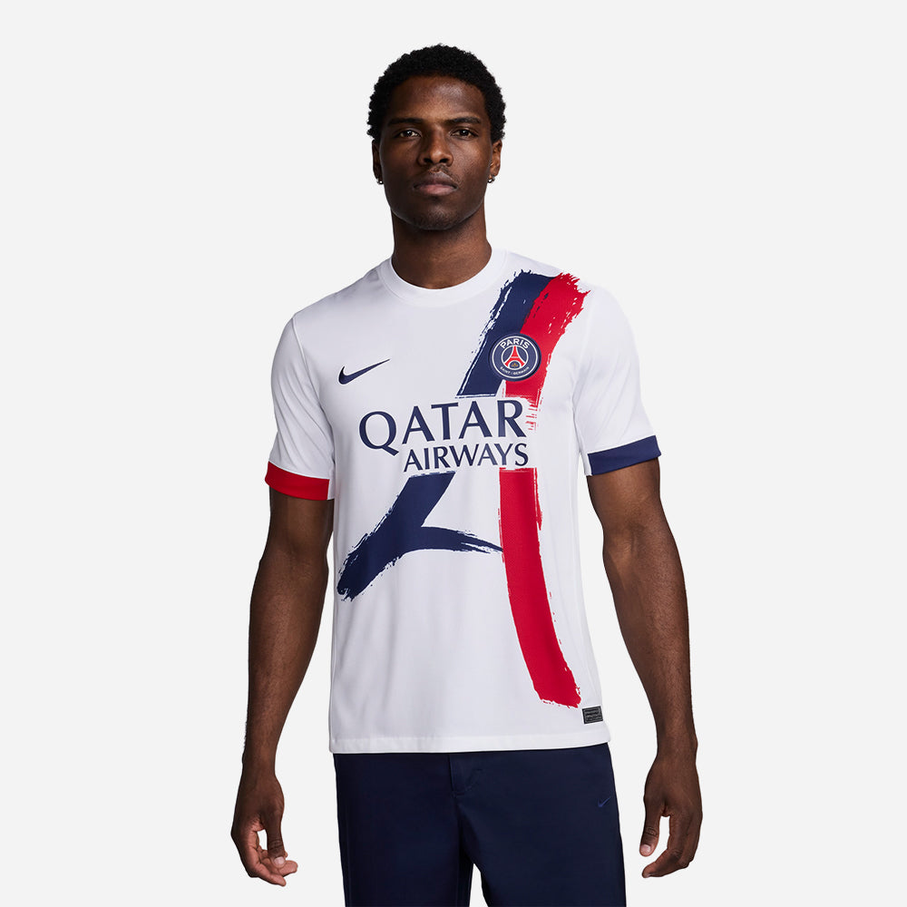 Áo Đá Bóng Nam Nike Paris Saint-Germain 24/25 Stadium Away - Trắng - Supersports Vietnam