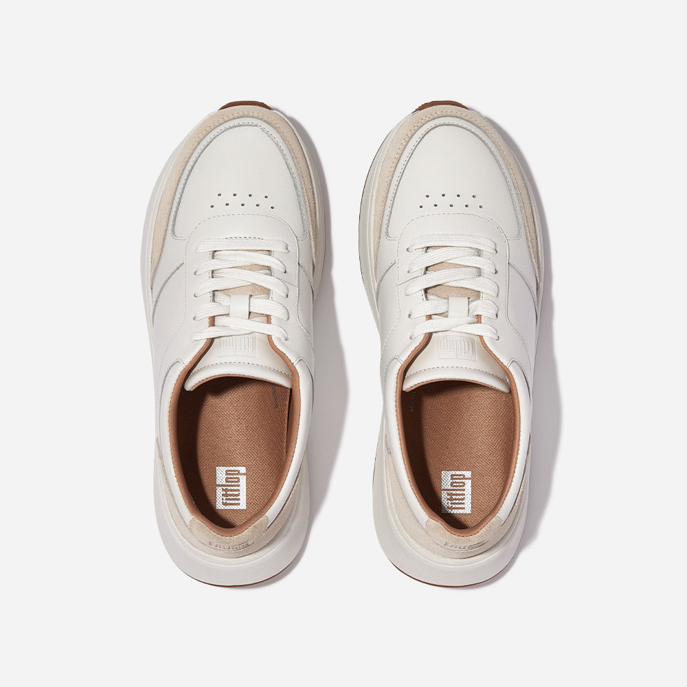 Giày Sneaker Nữ Fitflop F-Mode Leather/Suede Flatform - Trắng - Supersports Vietnam