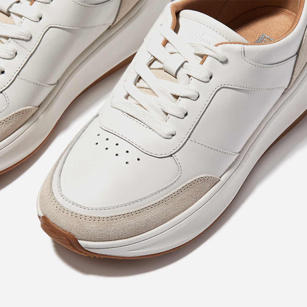 Giày Sneaker Nữ Fitflop F-Mode Leather/Suede Flatform - Trắng - Supersports Vietnam