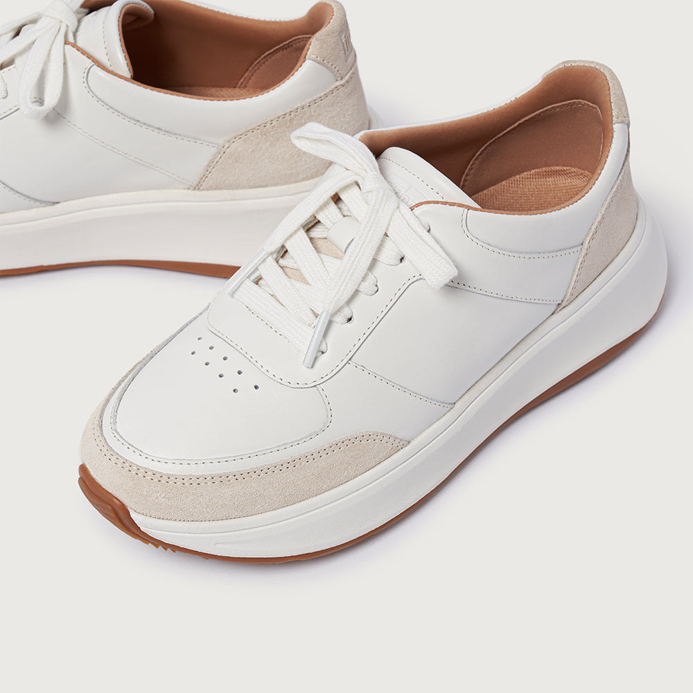 Giày Sneaker Nữ Fitflop F-Mode Leather/Suede Flatform - Trắng - Supersports Vietnam