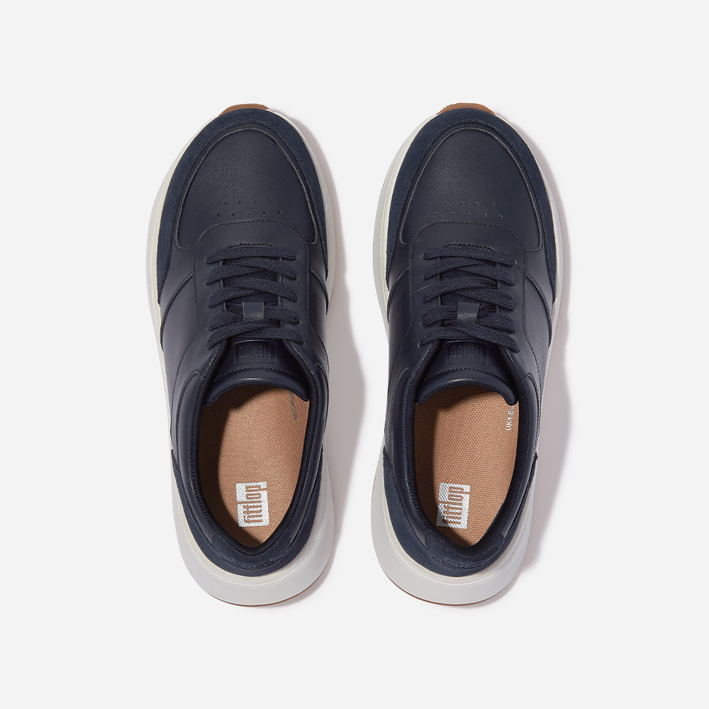 Giày Sneaker Nữ Fitflop F-Mode Leather/Suede Flatform - Xanh Navy - Supersports Vietnam