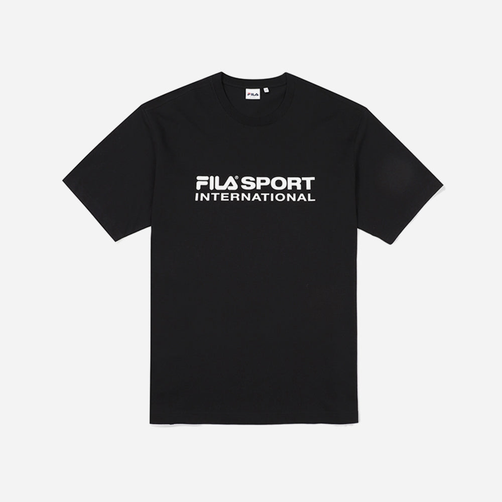 Supersports Vietnam Official Unisex Fila Kr Comfort Fit International Logo T Shirt Black FILA 2023